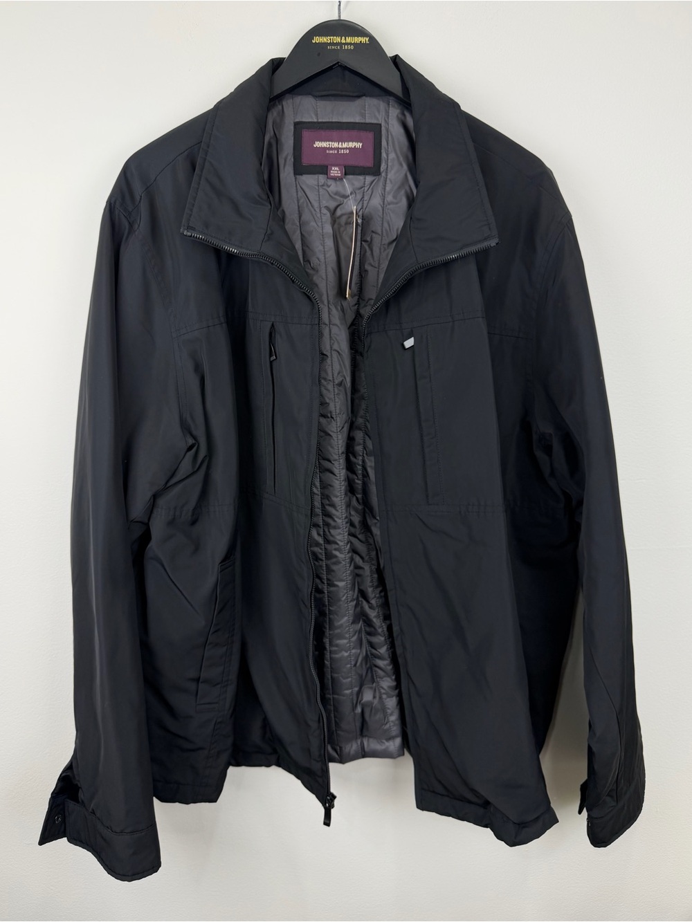Johnston & Murphy NWT Men’s XXL Black Water Resistant Lightweight Jacket
